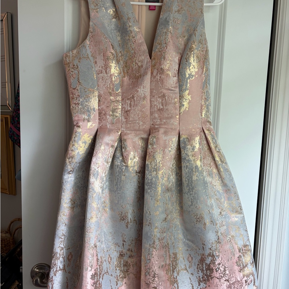 Vince Camuto Jacquard Fit and Flare Sleeveless Dress NWT - Picture 4 of 11